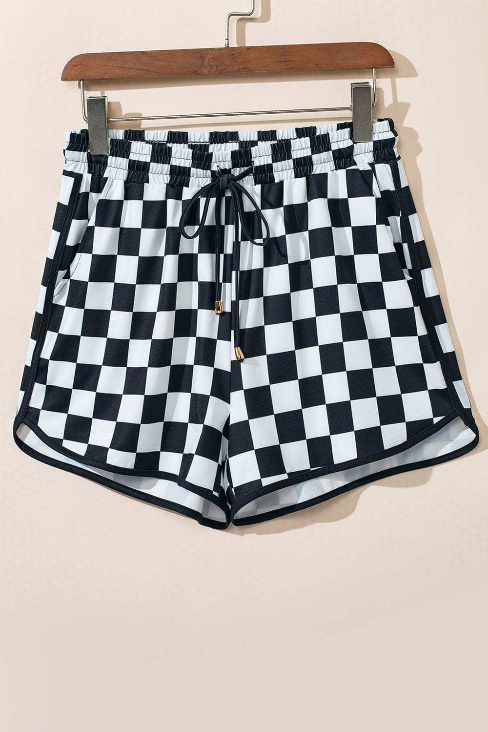 Drawstring Checkered Shorts with Pockets - Trendsi - Flyclothing LLC