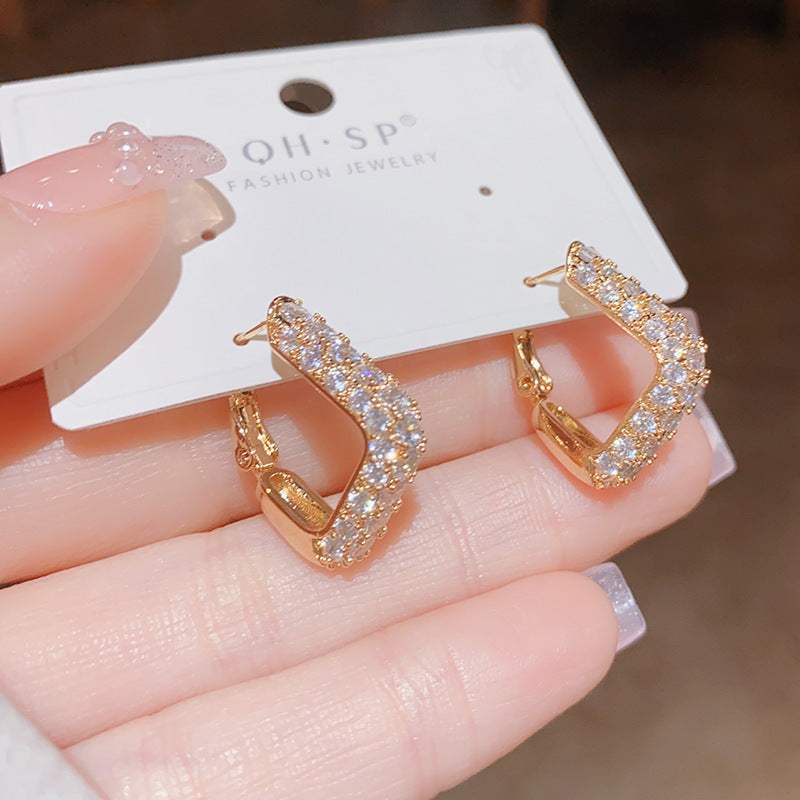 Affordable Luxury Square Snap back Earrings For Women - My Store - Flyclothing LLC