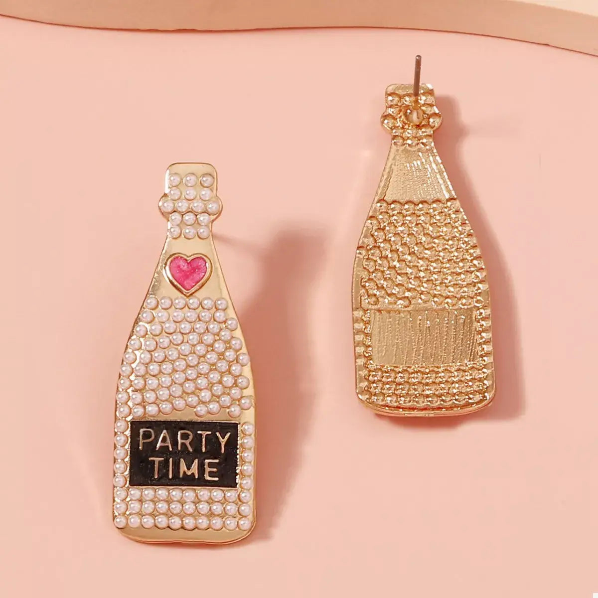 Champagne Bottle Pearl Earrings - Trendsi - Flyclothing LLC