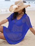 Hollow Out Collared Neck Cover-Up - Trendsi - Flyclothing LLC