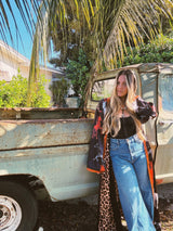 Rebel Yell Horse & Leopard Print Reversible Duster - Lil Bee's Bohemian - Flyclothing LLC