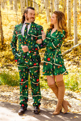 The Christmas Tree Camo | Christmas Tree Print Wrap Dress - Shinesty