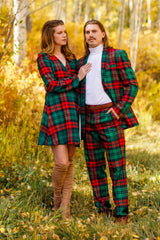 The Lincoln Log Love Lady | Plaid Christmas Wrap Dress - Shinesty