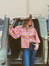 Room At The Top Balloon Sleeve Button Up Blouse - Lil Bee's Bohemian - Flyclothing LLC