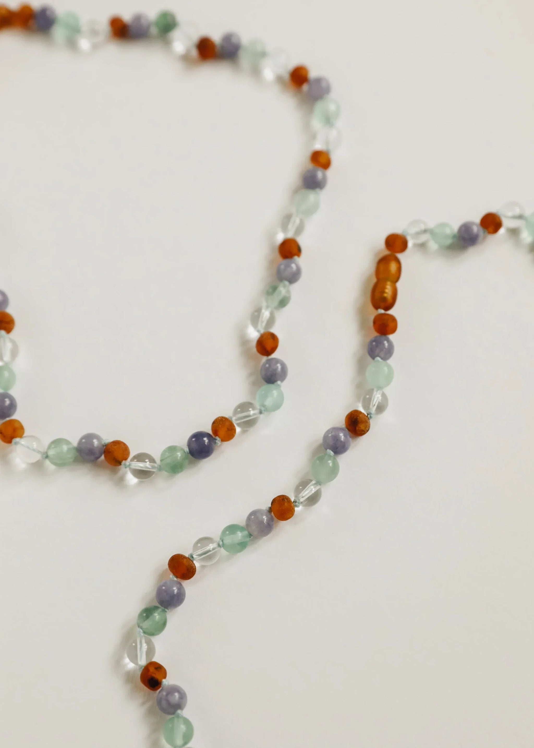 Baltic Sea Amber + Natural Gemstone || Beaded Necklace - CanyonLeaf - Flyclothing LLC