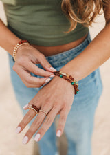 Baltic Sea Amber + Aventurine + Striped Agate || Anklet or Bracelet - CanyonLeaf - Flyclothing LLC