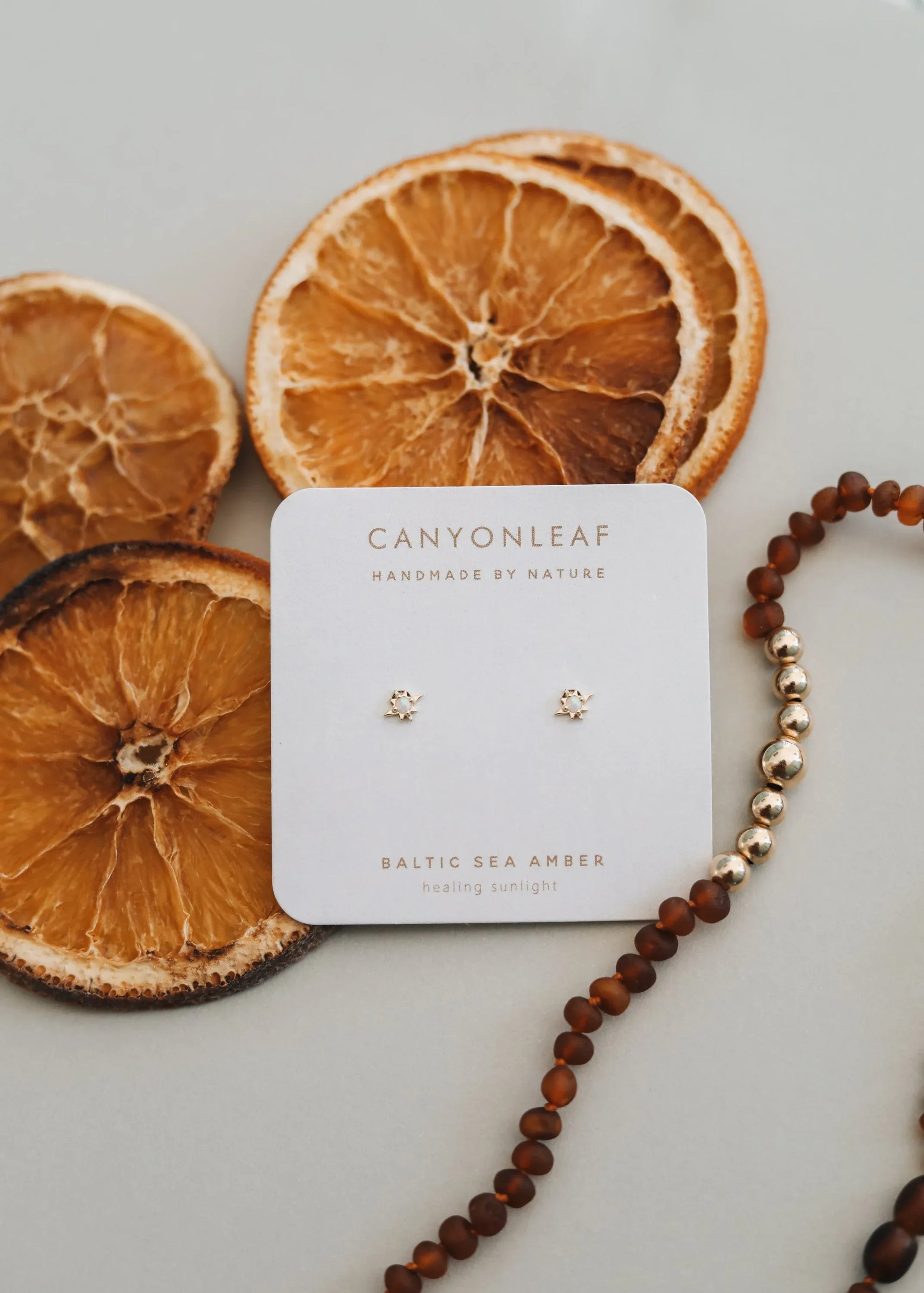 18K Gold Vermeil + Mother of Pearl Gemstone || Everyday Earrings - CanyonLeaf - Flyclothing LLC