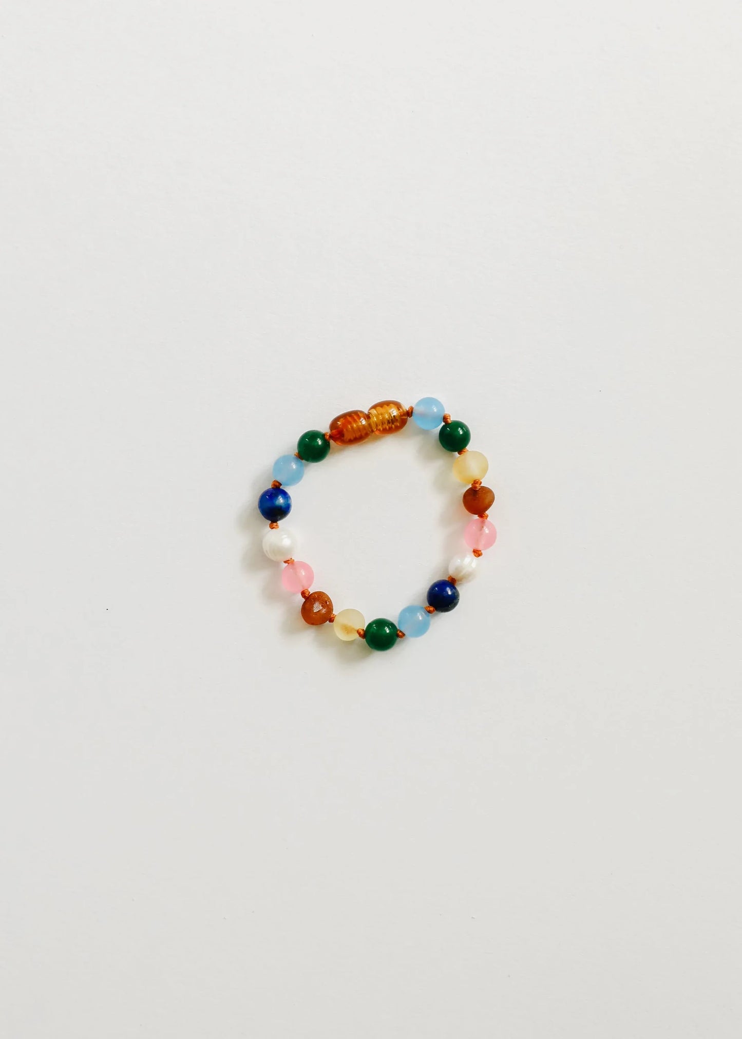 Raw Baltic Amber and Pearl Bracelet + Sweet Pink Gemstones - CanyonLeaf - Flyclothing LLC