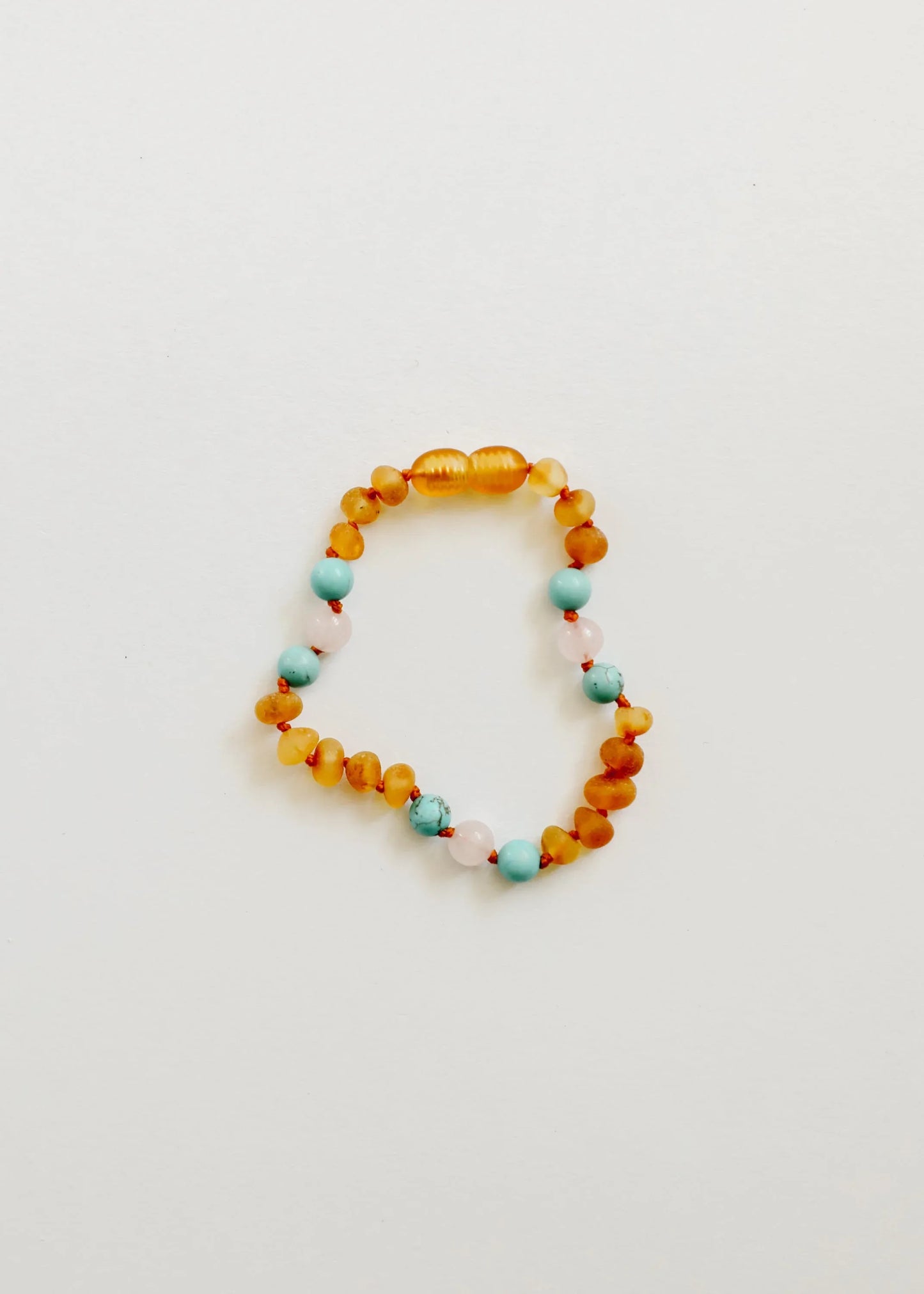 Raw Honey Baltic Amber and Natural Turquoise + Rose Quartz || Anklet or Bracelet - CanyonLeaf - Flyclothing LLC