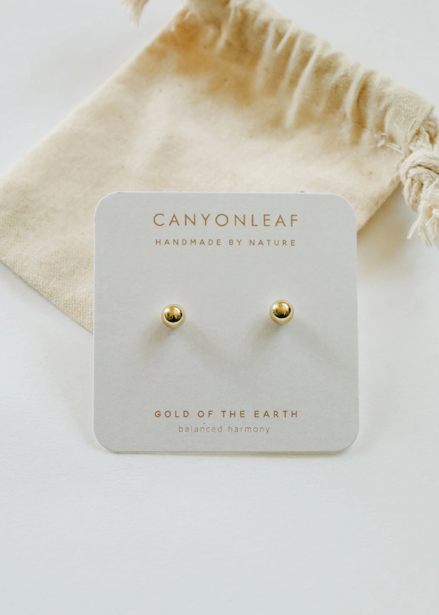 18K Gold Vermeil Ball Earrings || 6mm || Everyday + Simple Stud - CanyonLeaf - Flyclothing LLC