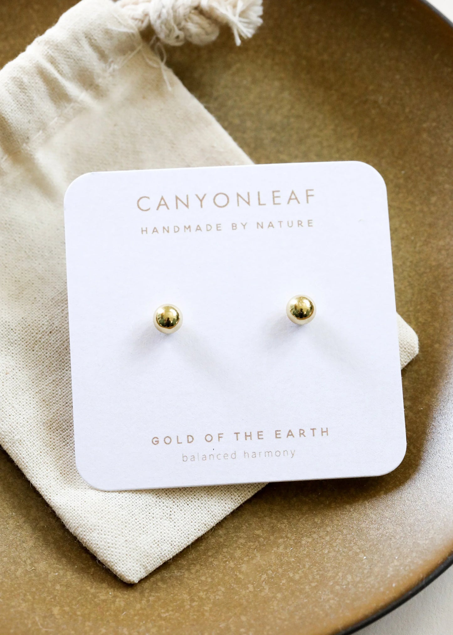 18K Gold Vermeil Ball Earrings || 6mm || Everyday + Simple Stud - CanyonLeaf - Flyclothing LLC