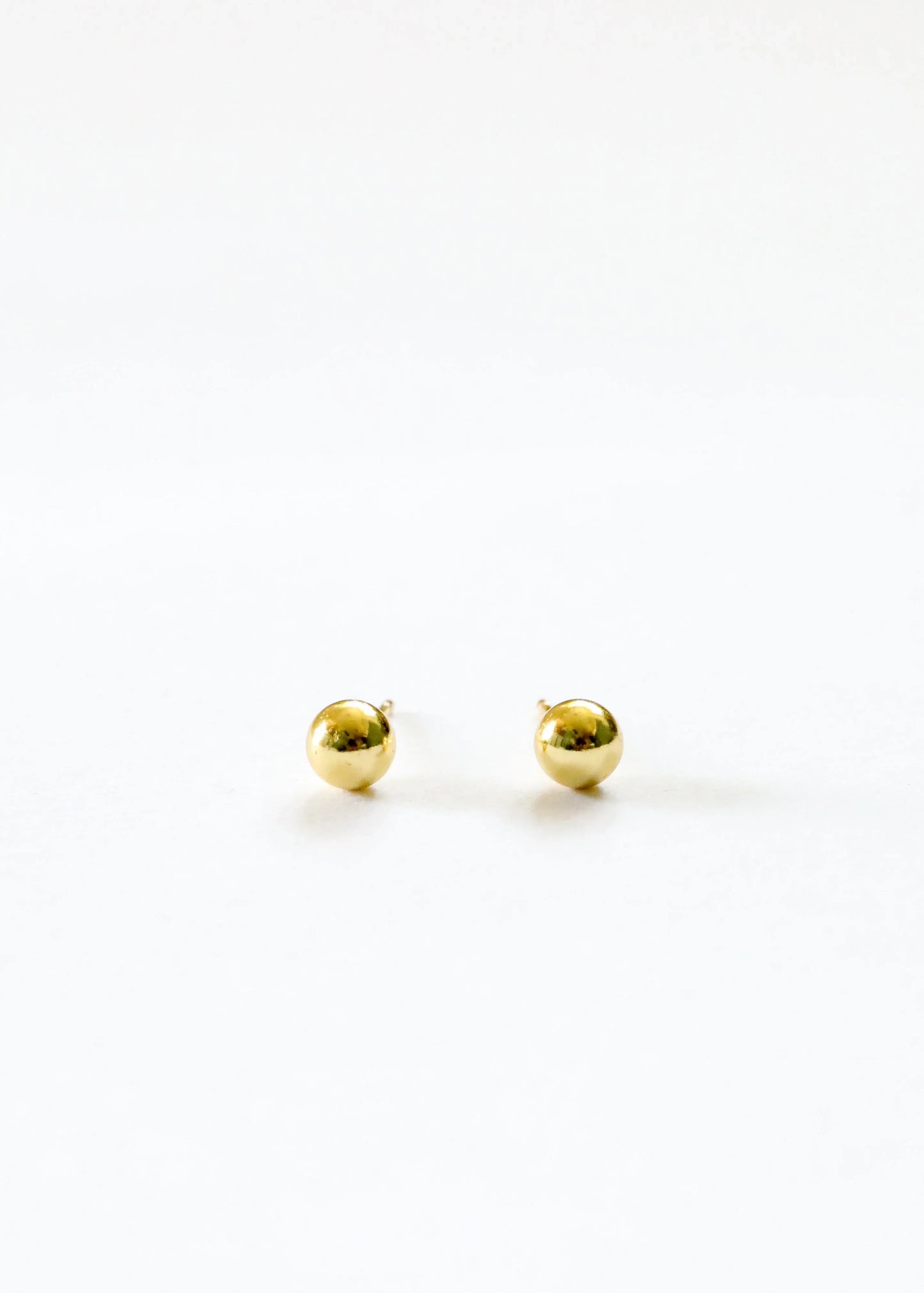 18K Gold Vermeil Ball Earrings || 6mm || Everyday + Simple Stud - CanyonLeaf - Flyclothing LLC
