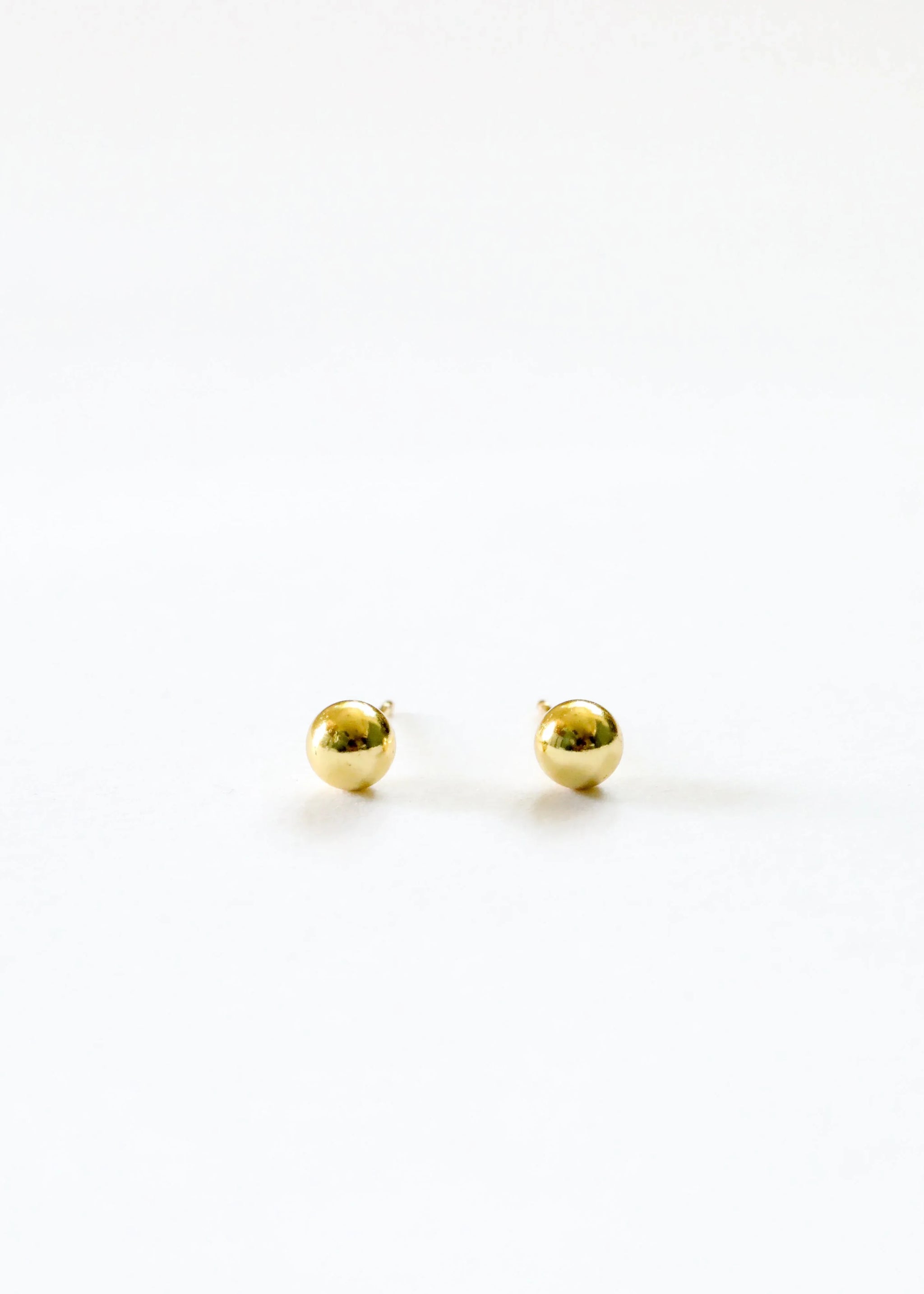 18K Gold Vermeil Ball Earrings || 6mm || Everyday + Simple Stud - CanyonLeaf - Flyclothing LLC