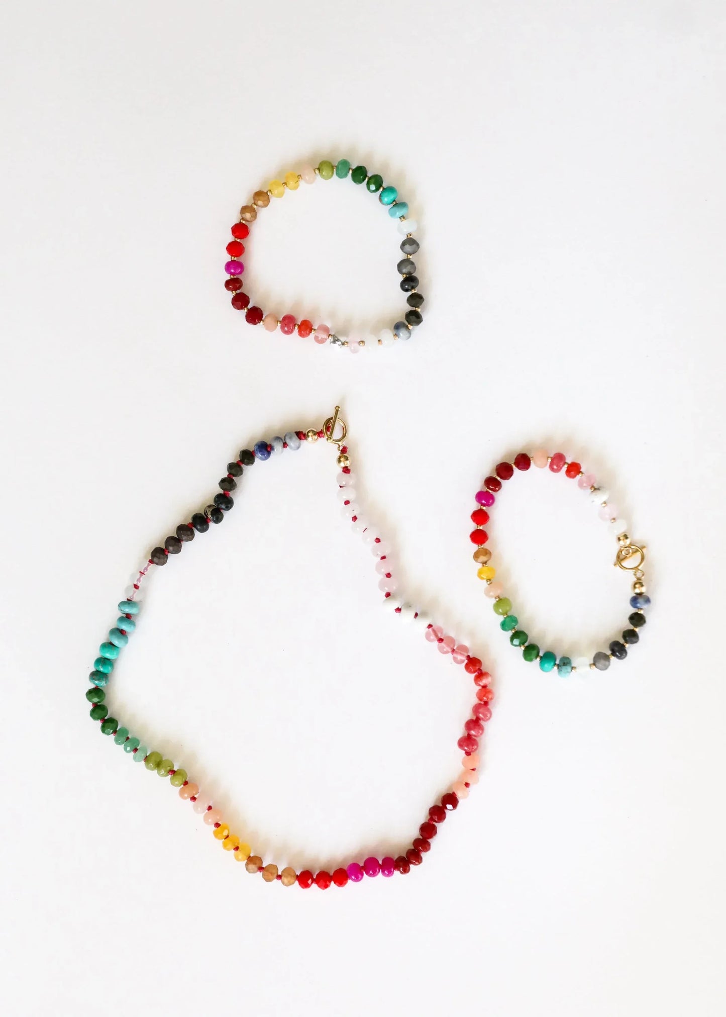 Natural Gemstone Bracelet + 14k Gold Filled Toggle : Paradise - CanyonLeaf - Flyclothing LLC