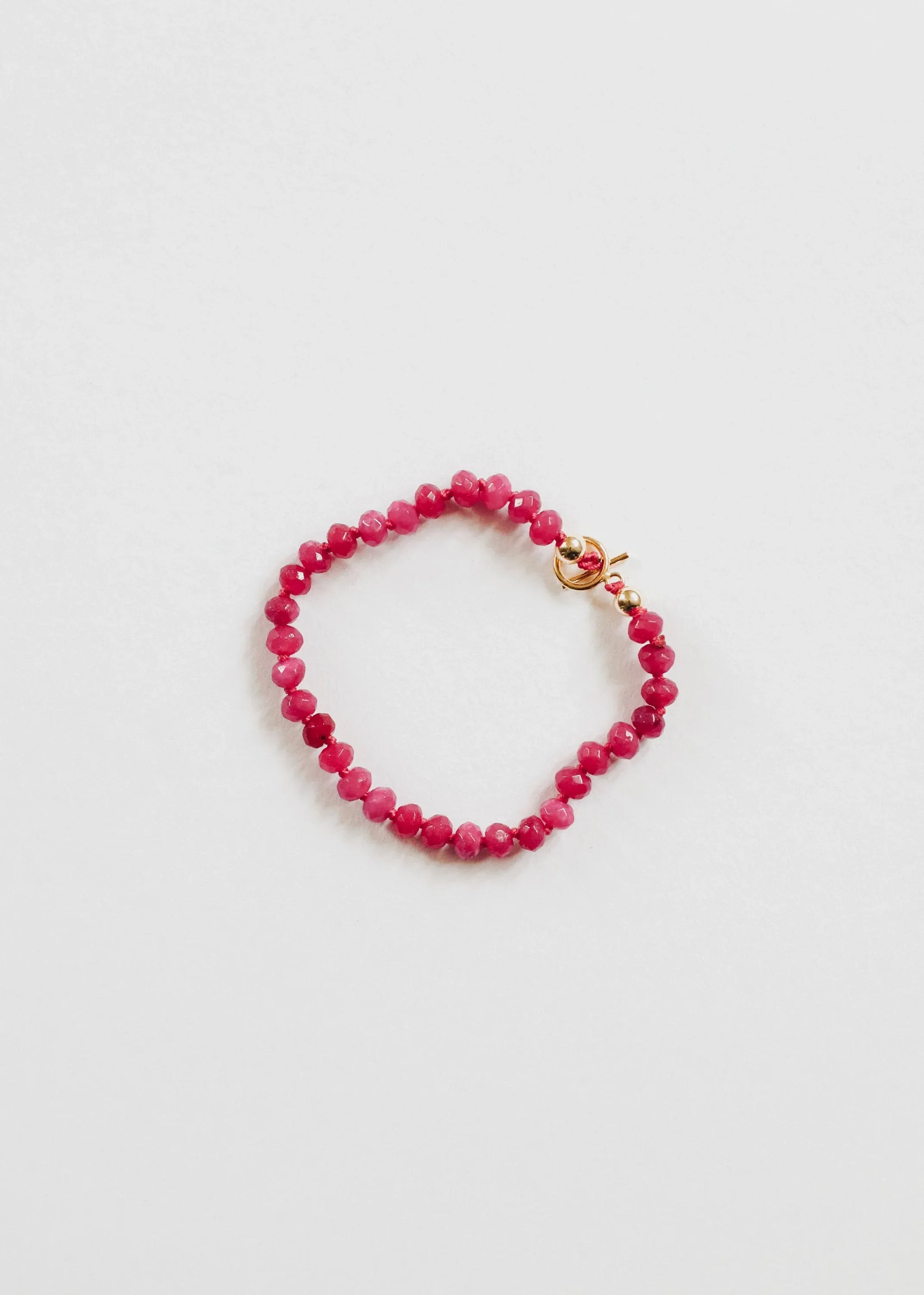 Pink Jade + 14k Gold Filled Toggle || Gemstone Bracelet or Anklet - CanyonLeaf - Flyclothing LLC