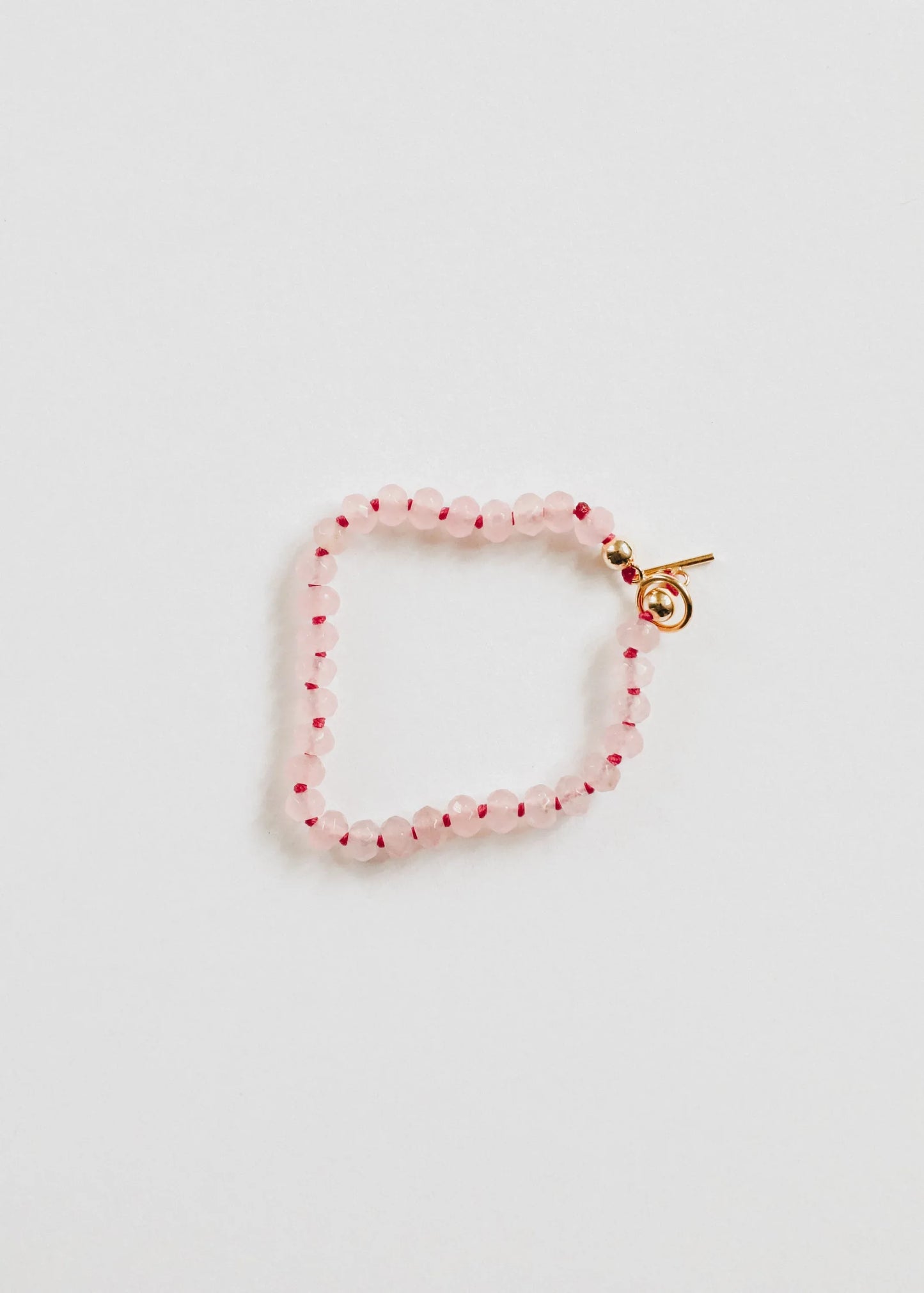 Natural Rose Quartz + 14k Gold Filled Toggle || Gemstone Bracelet - CanyonLeaf - Flyclothing LLC