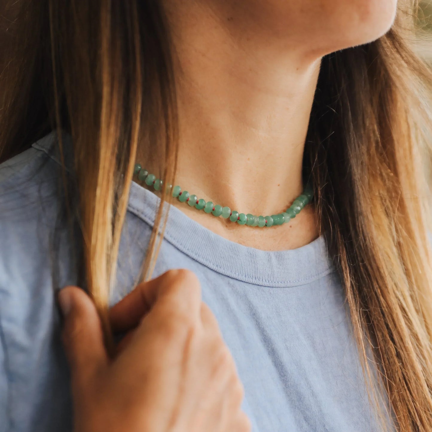 Natural Aventurine + 14k Gold Filled Toggle || Gemstone Necklace - CanyonLeaf - Flyclothing LLC