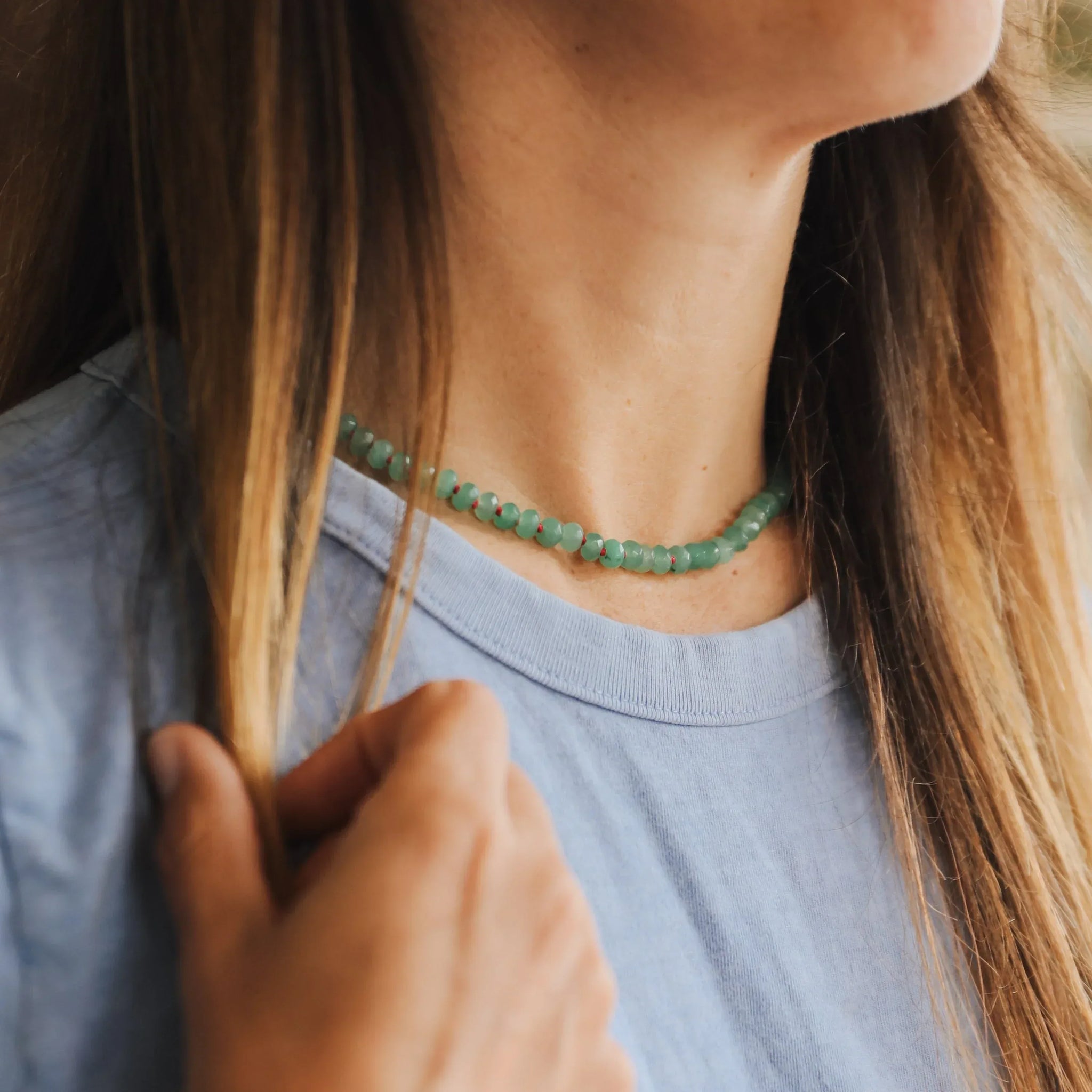 Natural Aventurine + 14k Gold Filled Toggle || Gemstone Necklace - CanyonLeaf - Flyclothing LLC