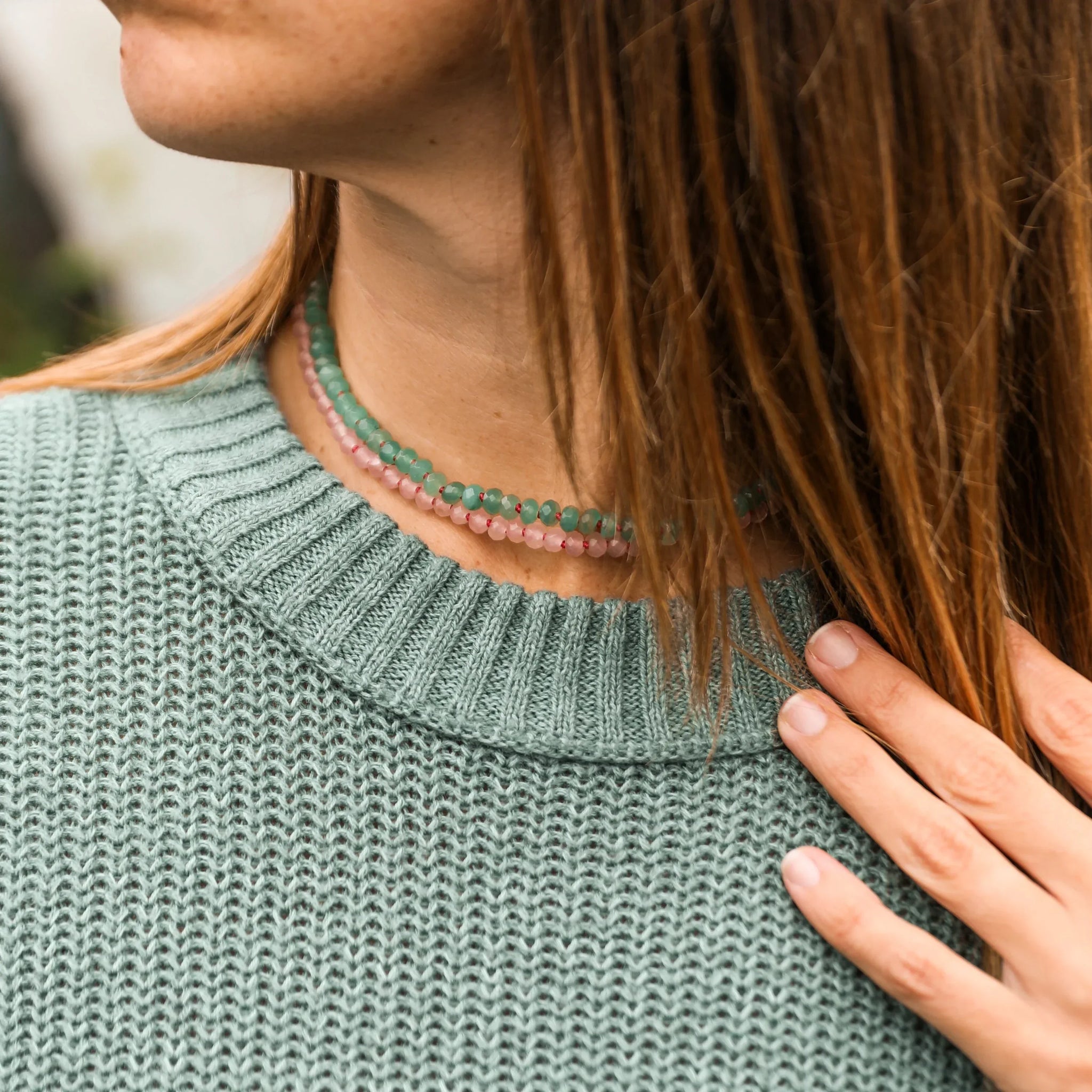 Natural Aventurine + 14k Gold Filled Toggle || Gemstone Necklace - CanyonLeaf - Flyclothing LLC