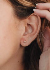 18K Gold Vermeil + Mother of Pearl Gemstone || Everyday Earrings - CanyonLeaf - Flyclothing LLC