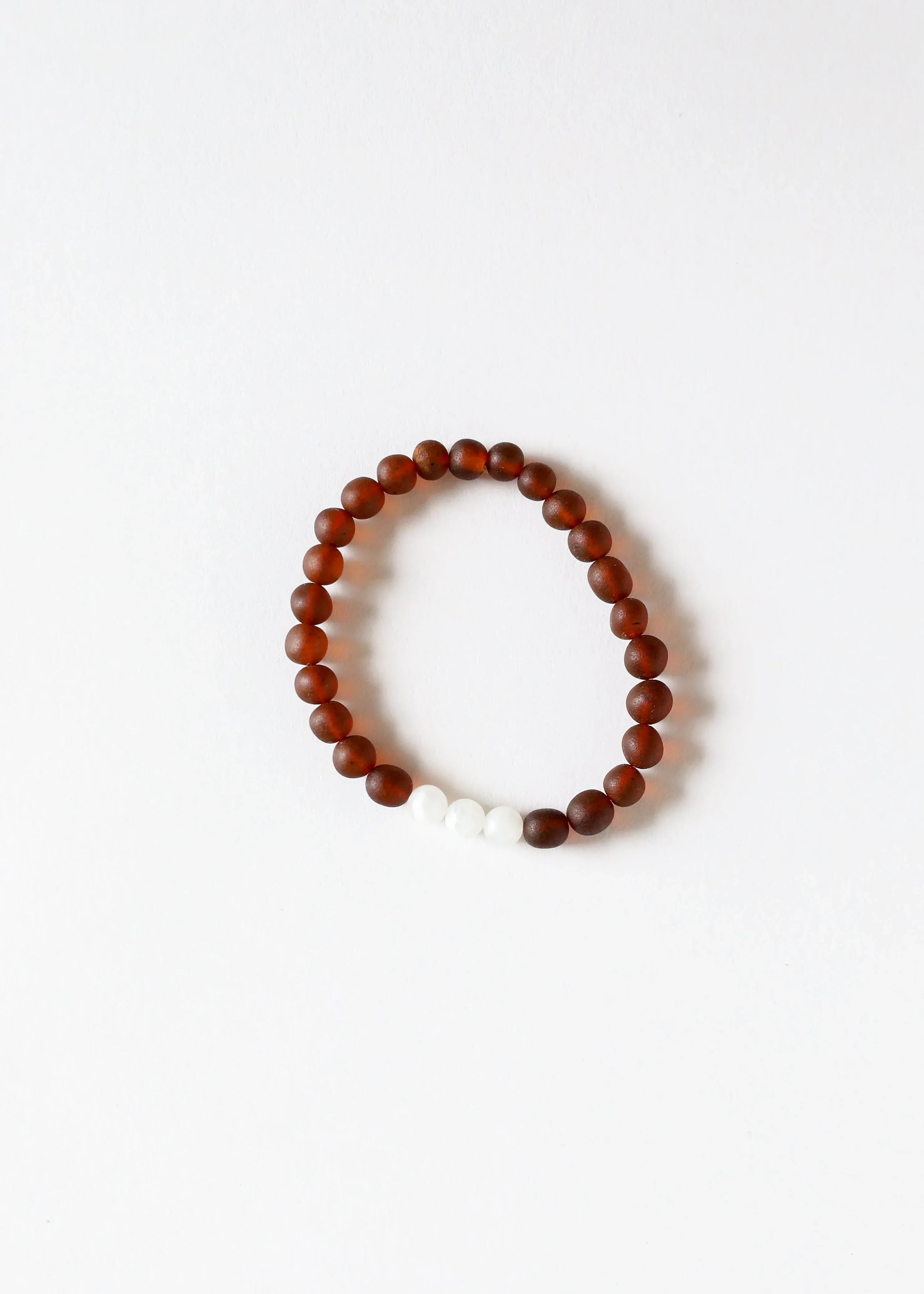 Raw Cognac Baltic Amber + Moonstone || Adult Bracelet - CanyonLeaf - Flyclothing LLC