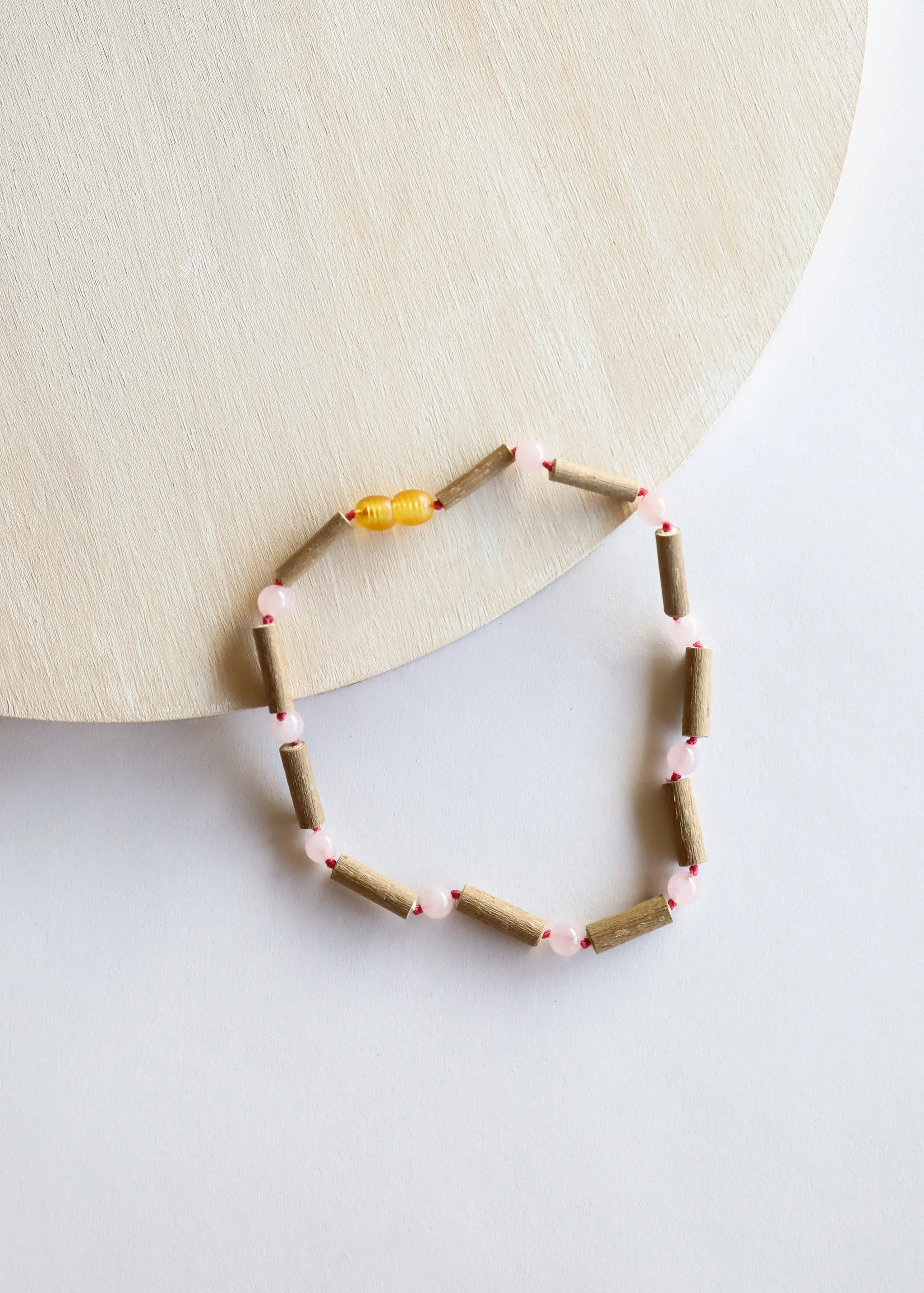 Hazelwood + Rose Quartz || Beaded Necklace - CanyonLeaf - Flyclothing LLC