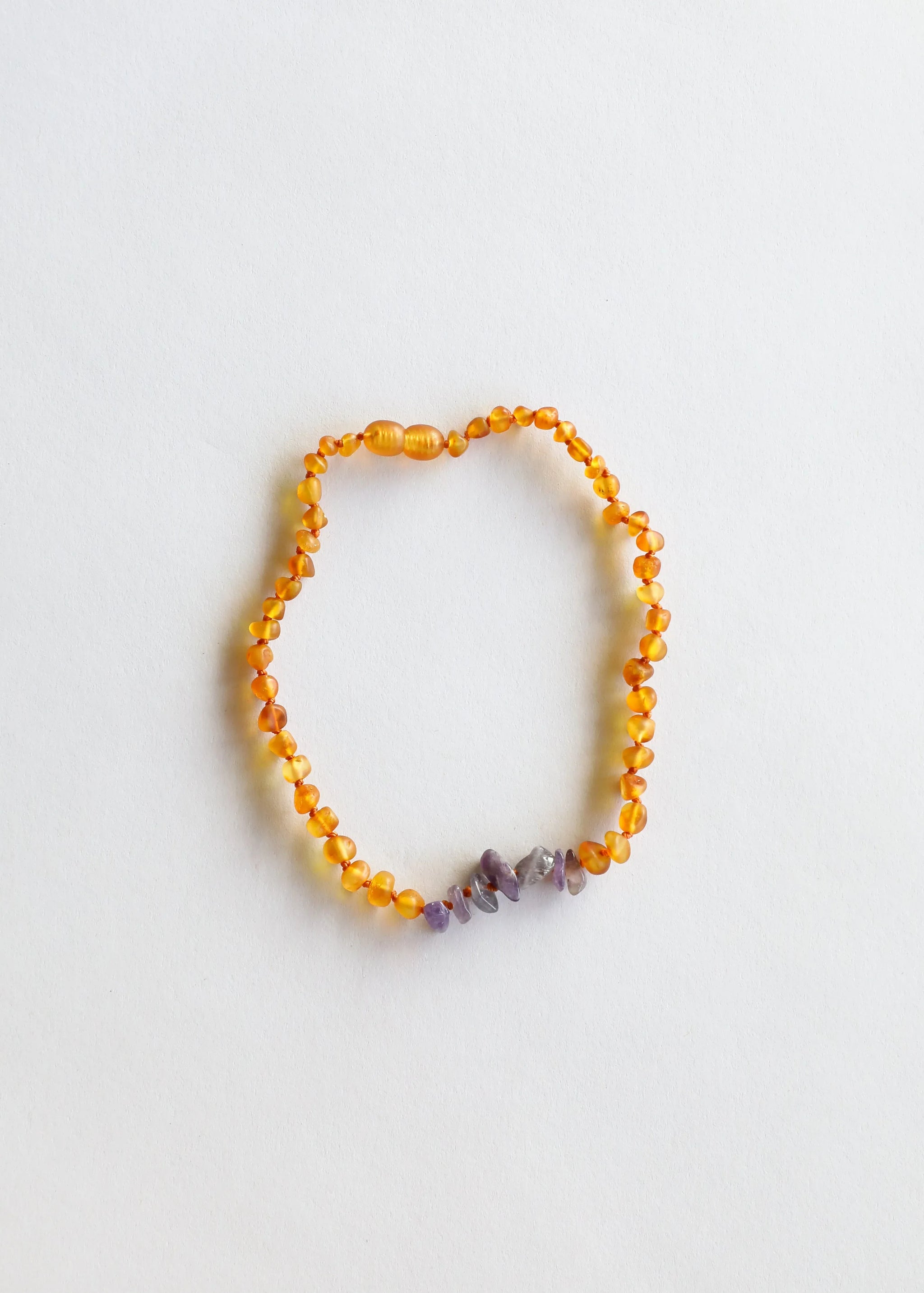 Raw Honey Baltic Amber + Raw Amethyst || Necklace - CanyonLeaf - Flyclothing LLC