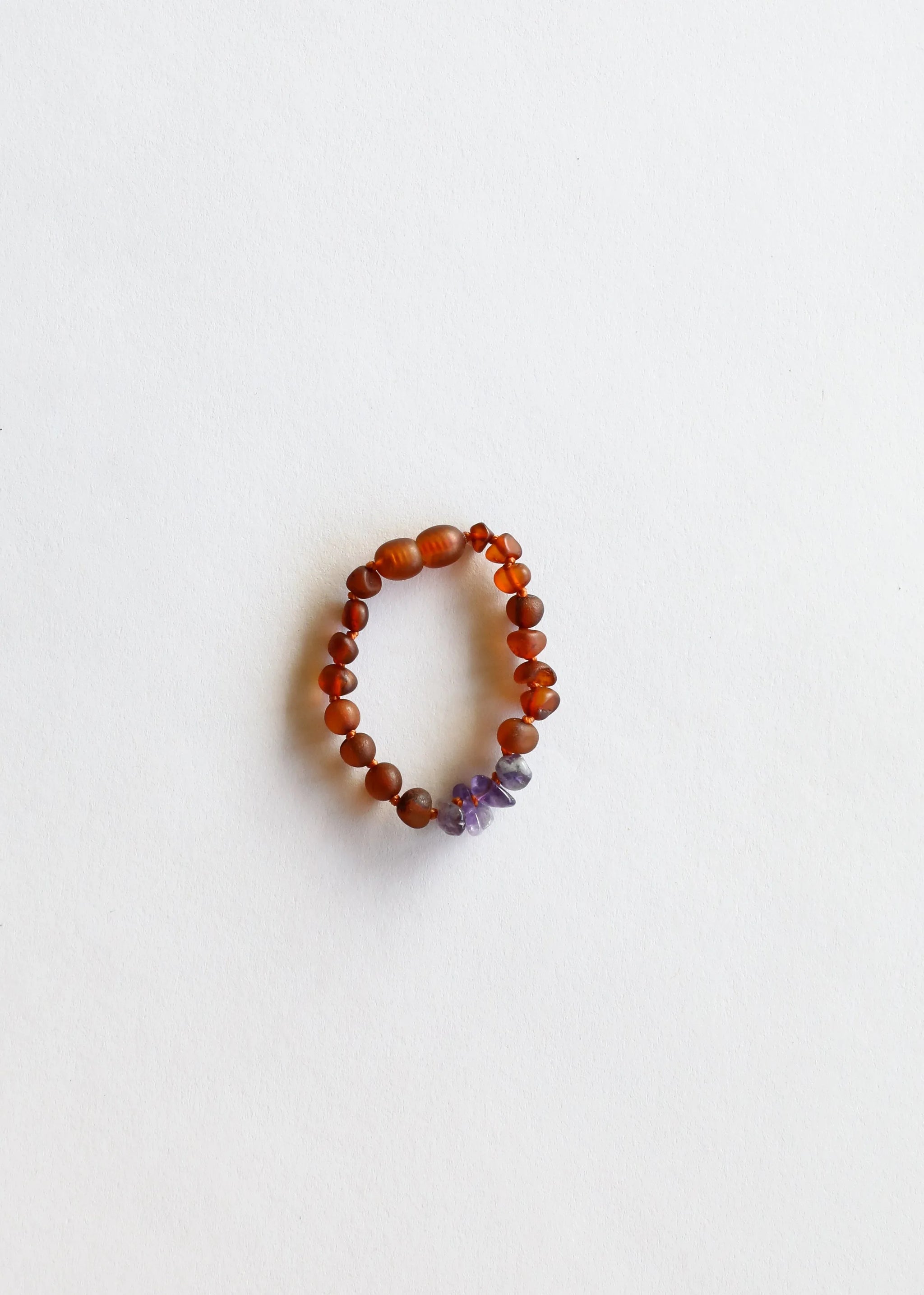 Raw Cognac Baltic Amber + Raw Amethyst || Anklet or Bracelet - CanyonLeaf - Flyclothing LLC