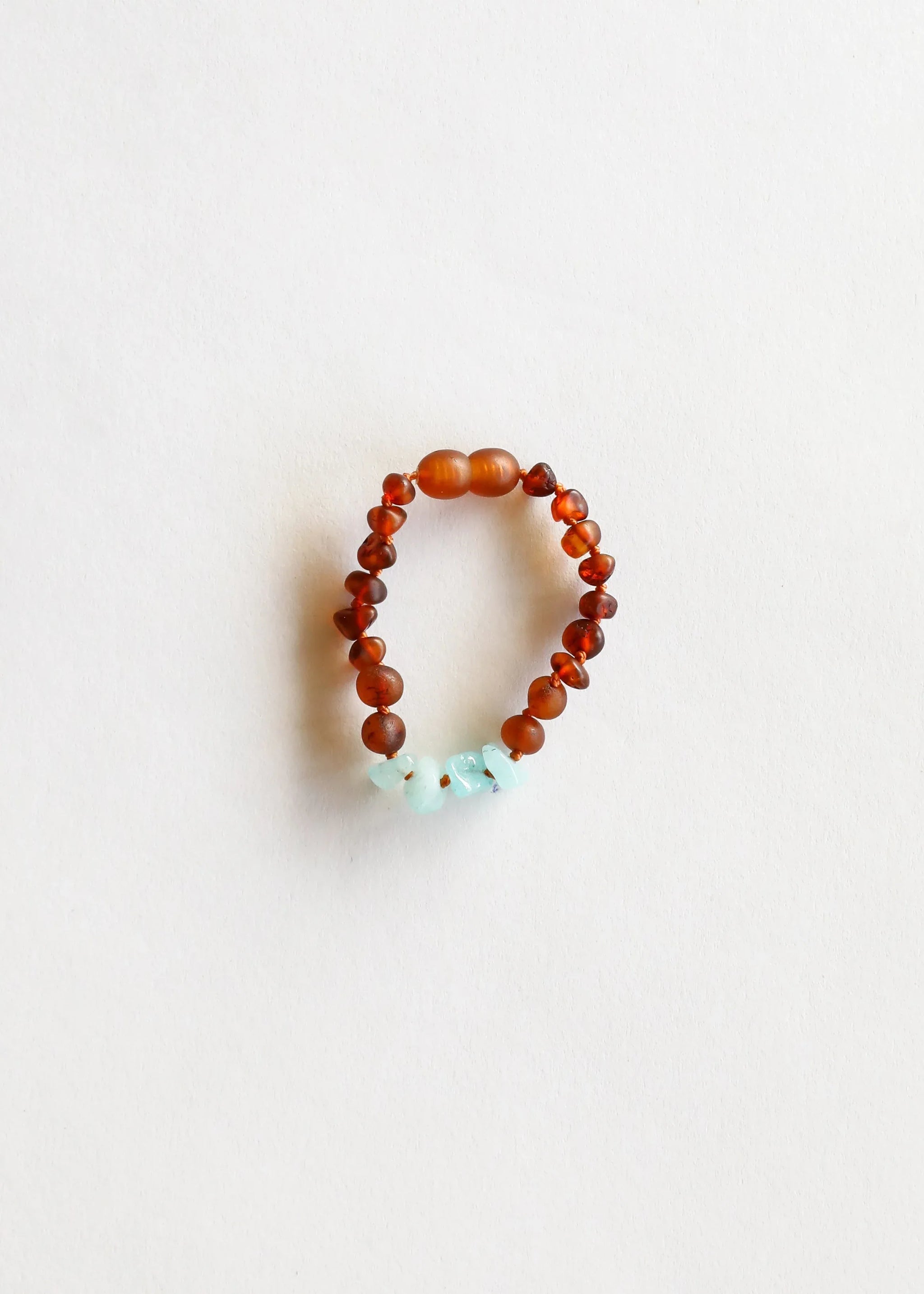 Raw Cognac Baltic Amber + Aquamarine || Anklet or Bracelet - CanyonLeaf - Flyclothing LLC