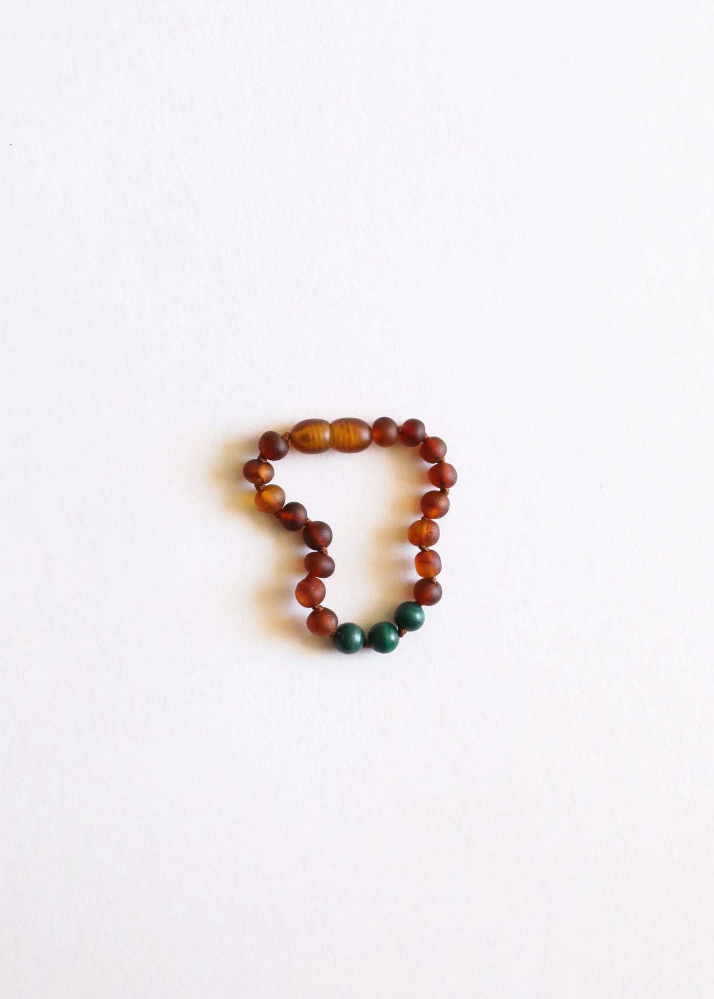 Raw Cognac Baltic Amber + Malachite || Anklet or Bracelet - CanyonLeaf - Flyclothing LLC
