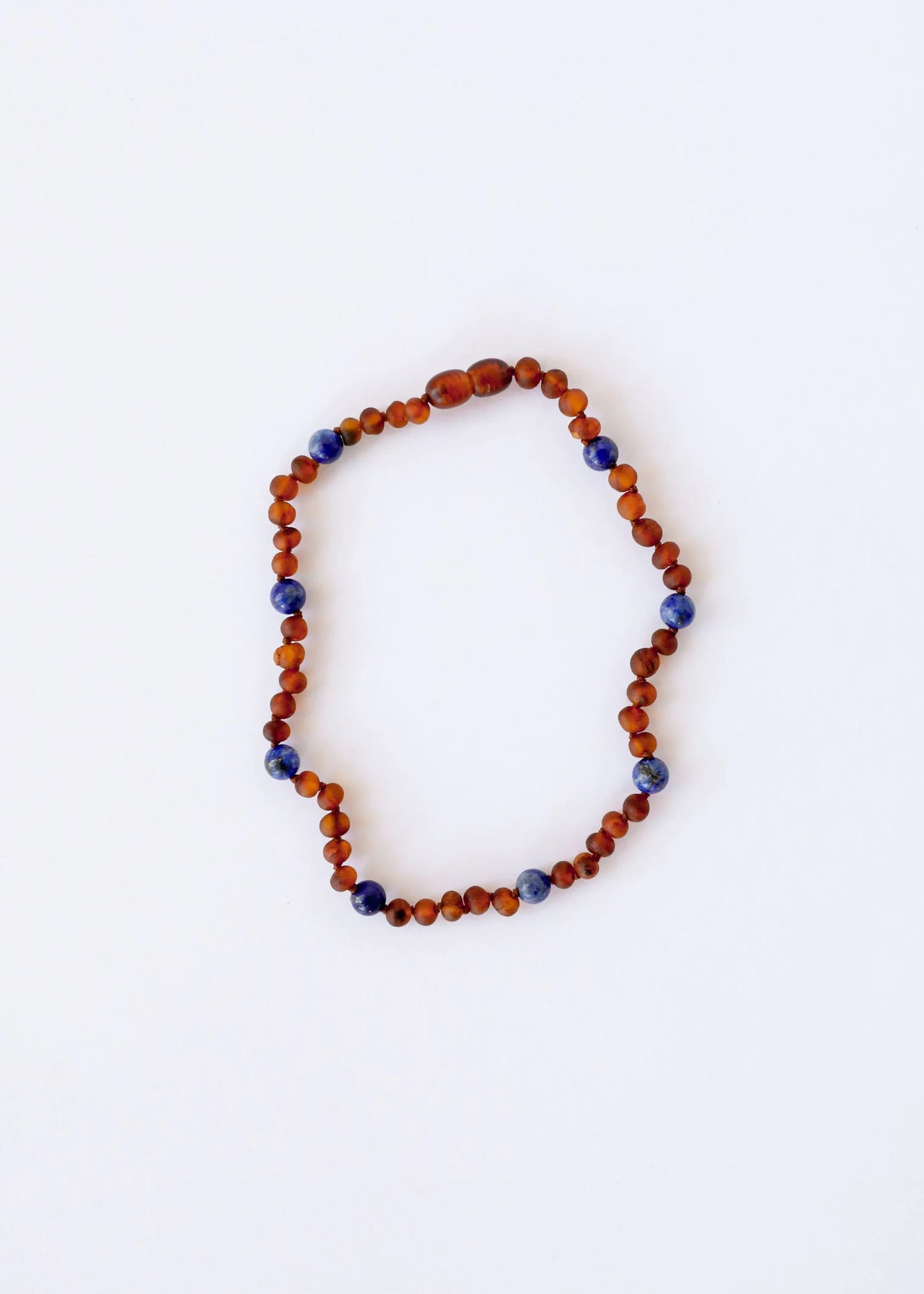 Raw Cognac Baltic Amber + Lapis Lazuli || Halo Necklace || - CanyonLeaf - Flyclothing LLC
