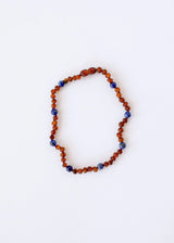 Raw Cognac Baltic Amber + Lapis Lazuli || Halo Necklace || - CanyonLeaf - Flyclothing LLC