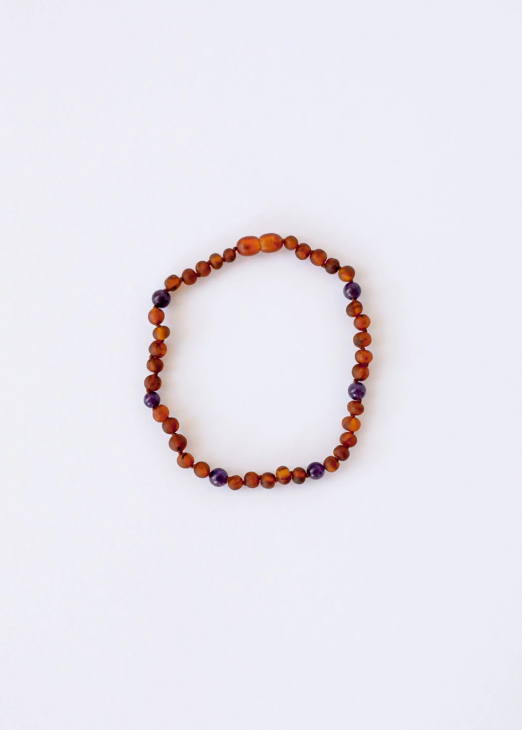 Raw Cognac Baltic Amber + Amethyst || Halo Necklace || - CanyonLeaf - Flyclothing LLC