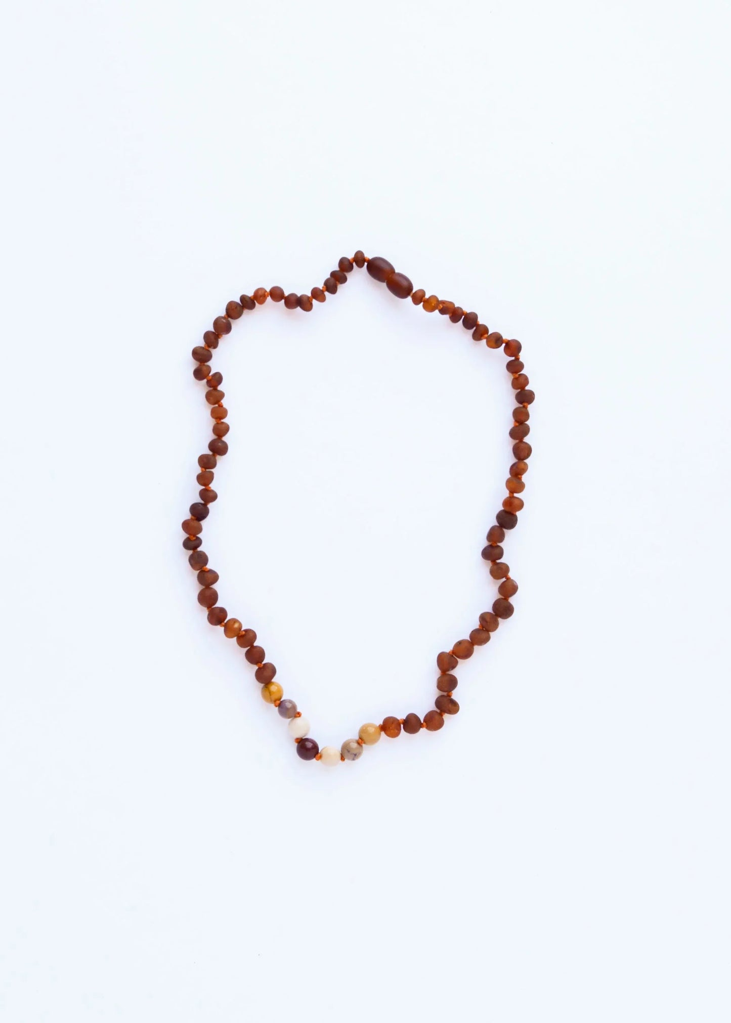 Raw Cognac Baltic Amber + Mookaite Jasper || Necklace - CanyonLeaf - Flyclothing LLC