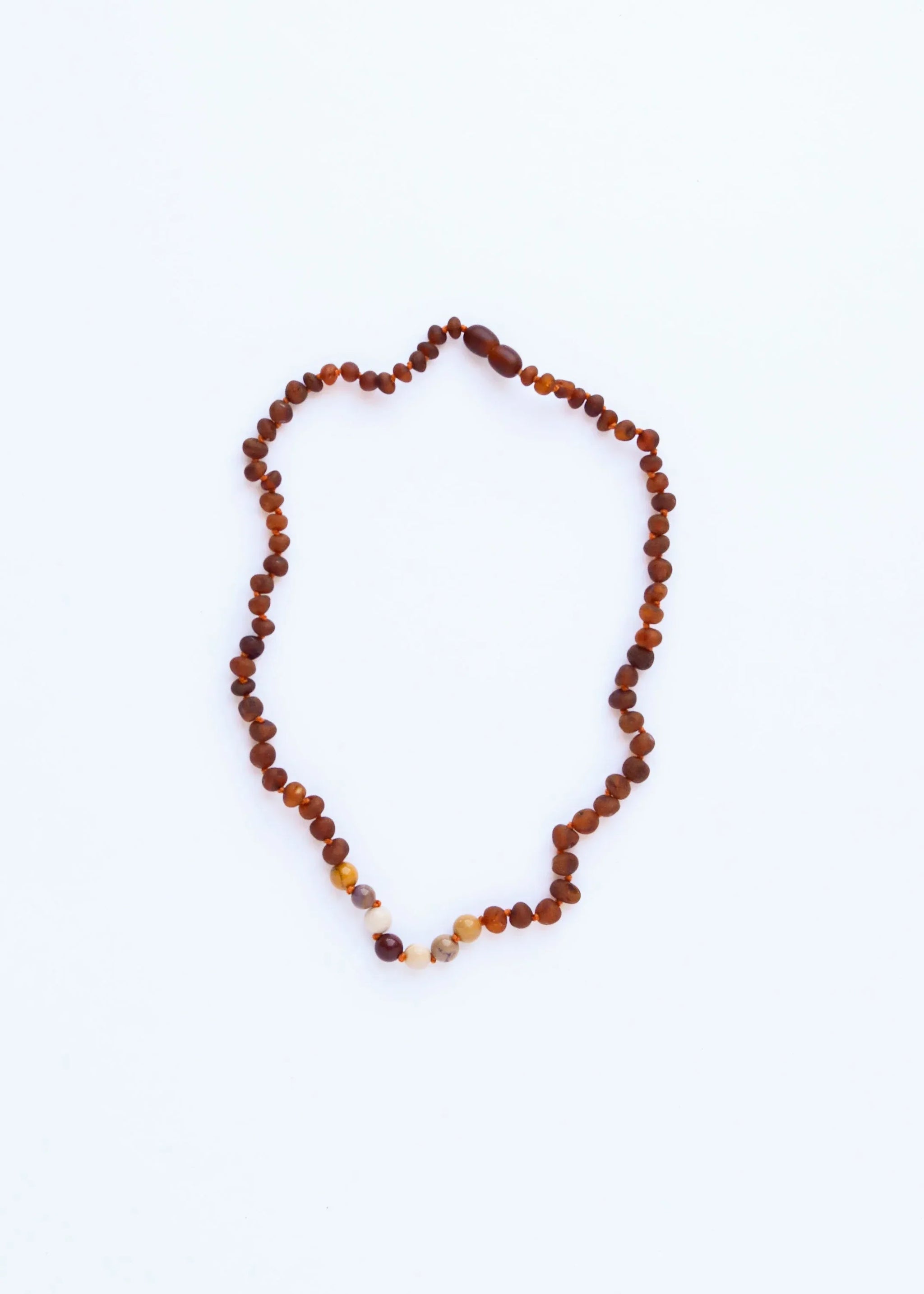 Raw Cognac Baltic Amber + Mookaite Jasper || Necklace - CanyonLeaf - Flyclothing LLC