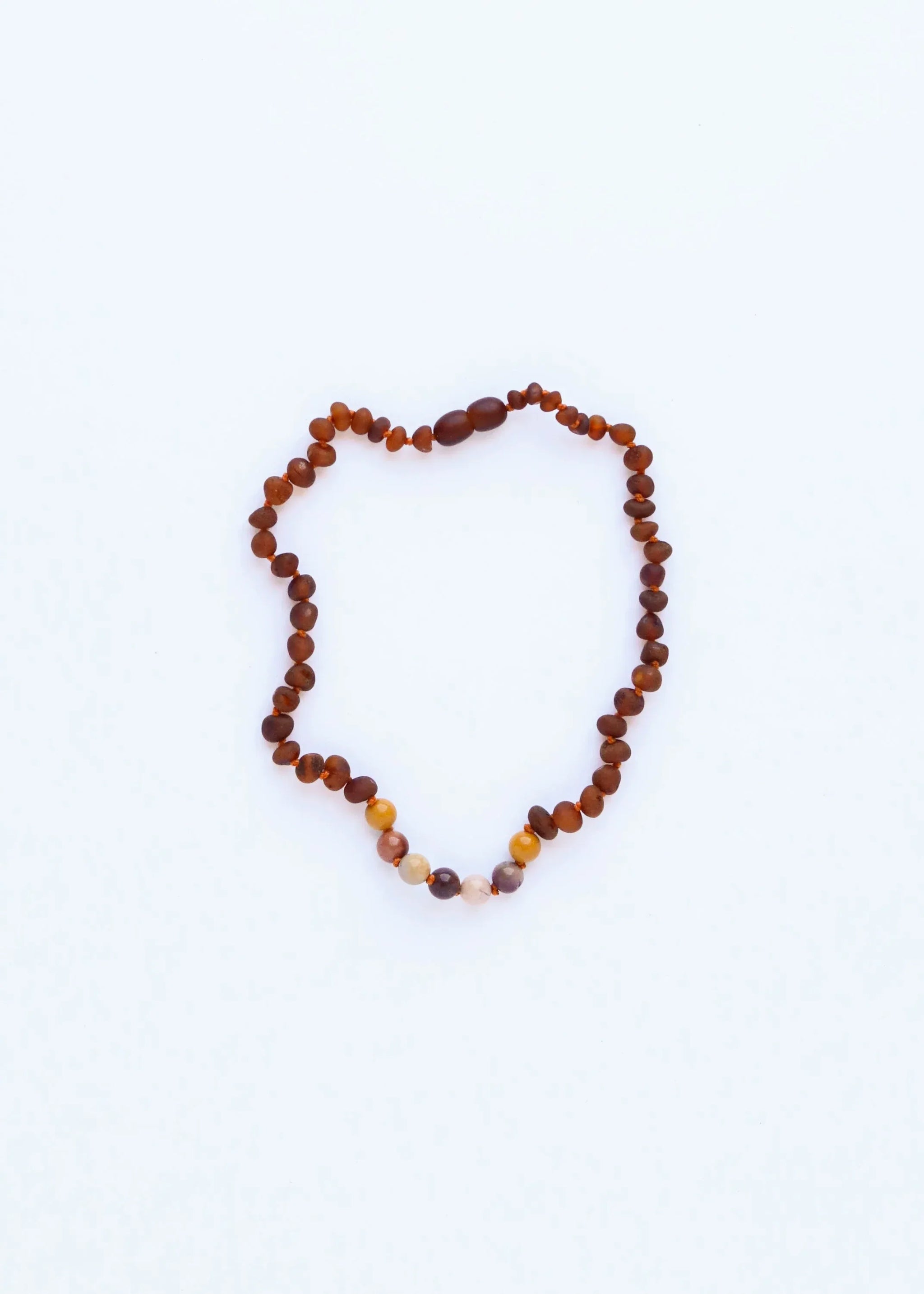 Raw Cognac Baltic Amber + Mookaite Jasper || Necklace - CanyonLeaf - Flyclothing LLC