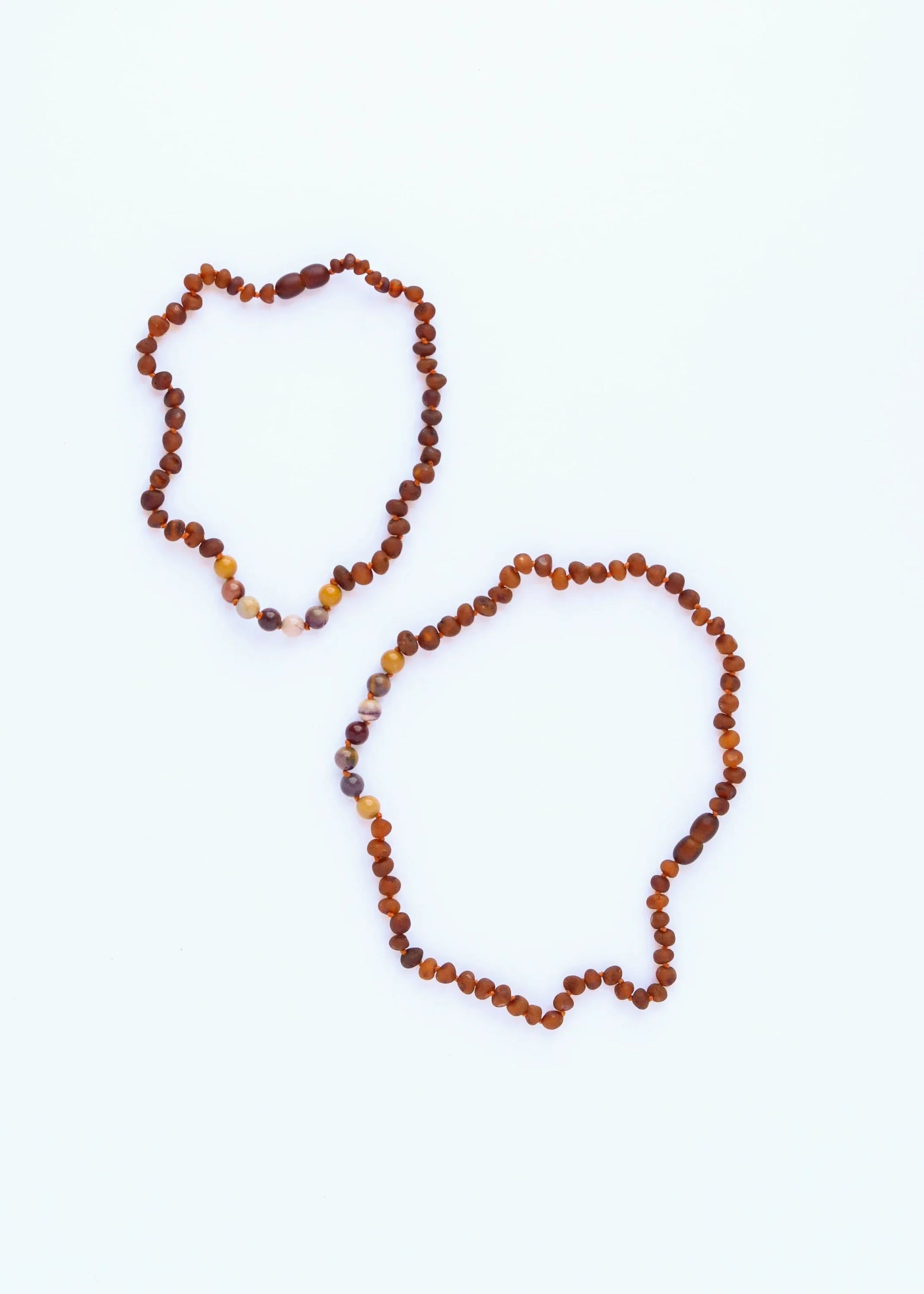 Raw Cognac Baltic Amber + Mookaite Jasper || Necklace - CanyonLeaf - Flyclothing LLC