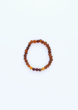 Raw Cognac Baltic Amber + Mookaite Jasper || Adult Stretch Bracelet - CanyonLeaf - Flyclothing LLC