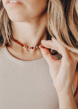 Raw Cognac Baltic Amber + Mookaite Jasper || Necklace - CanyonLeaf - Flyclothing LLC