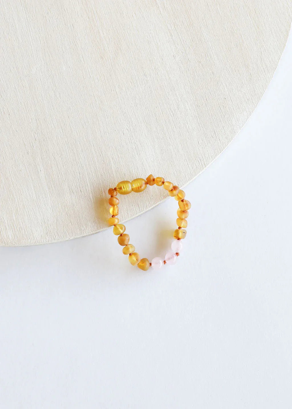 Raw Honey Baltic Amber + Rose Quartz || Anklet or Bracelet - CanyonLeaf - Flyclothing LLC