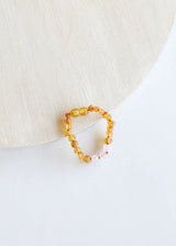 Raw Honey Baltic Amber + Rose Quartz || Anklet or Bracelet - CanyonLeaf - Flyclothing LLC