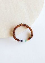 Raw Cognac Baltic Amber + CHAKRA Crystals || Adult Bracelet - CanyonLeaf - Flyclothing LLC