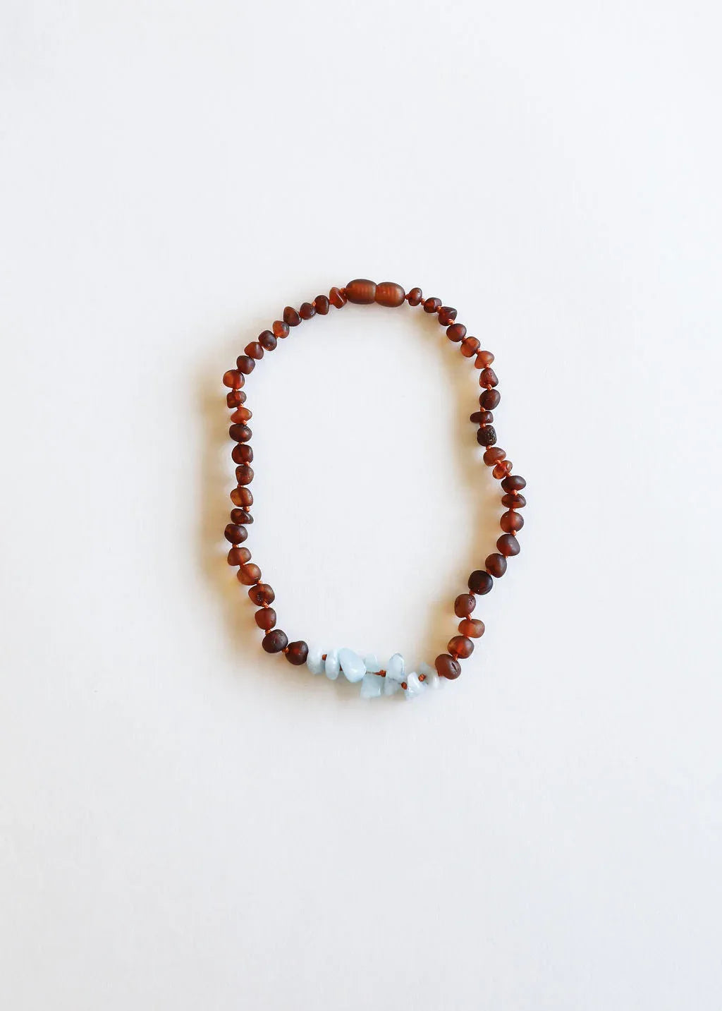 Raw Cognac Baltic Amber + Aquamarine || Necklace - CanyonLeaf - Flyclothing LLC