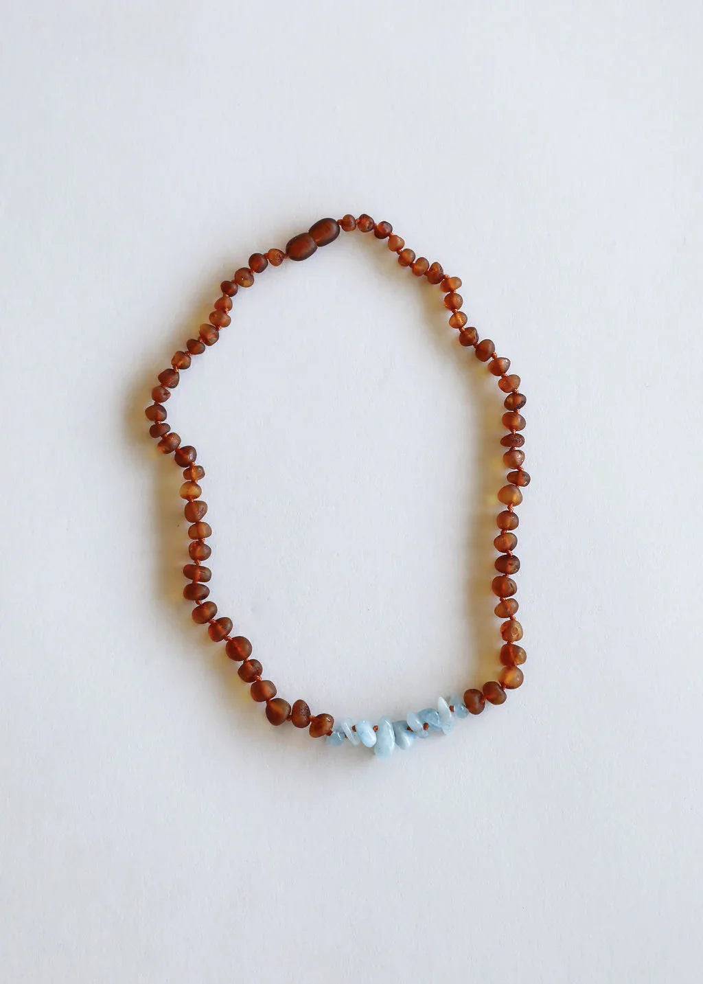 Raw Cognac Baltic Amber + Aquamarine || Necklace - CanyonLeaf - Flyclothing LLC