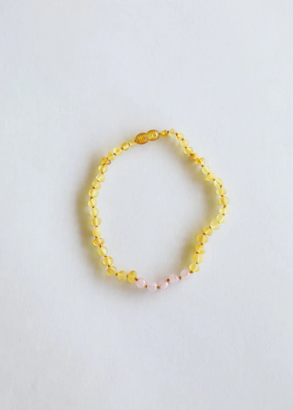 Raw Honey Baltic Amber + Rose Quartz || Necklace - CanyonLeaf - Flyclothing LLC