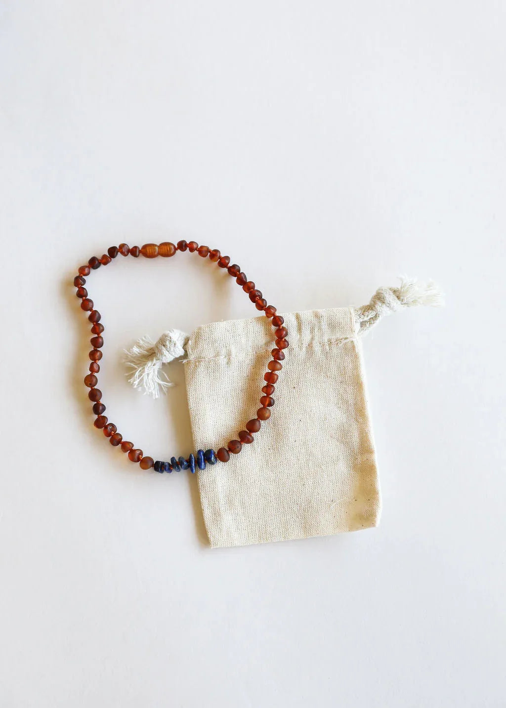 Raw Cognac Baltic Amber + Raw Lapis || Necklace - CanyonLeaf - Flyclothing LLC