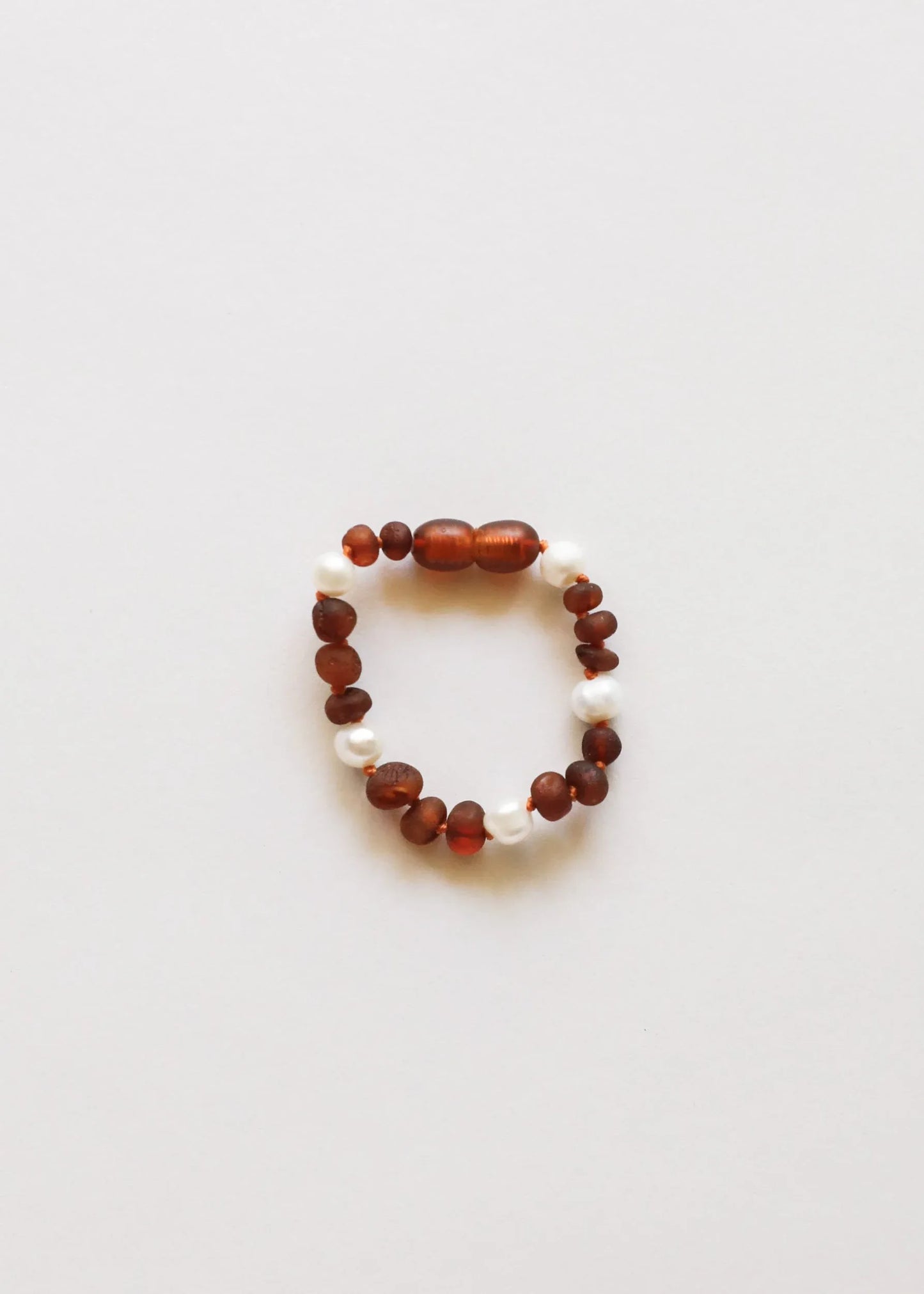 Raw Cognac Baltic Amber + Pearl Halo || Anklet or Bracelet - CanyonLeaf - Flyclothing LLC