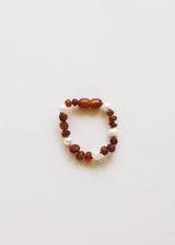 Raw Cognac Baltic Amber + Pearl Halo || Anklet or Bracelet - CanyonLeaf - Flyclothing LLC