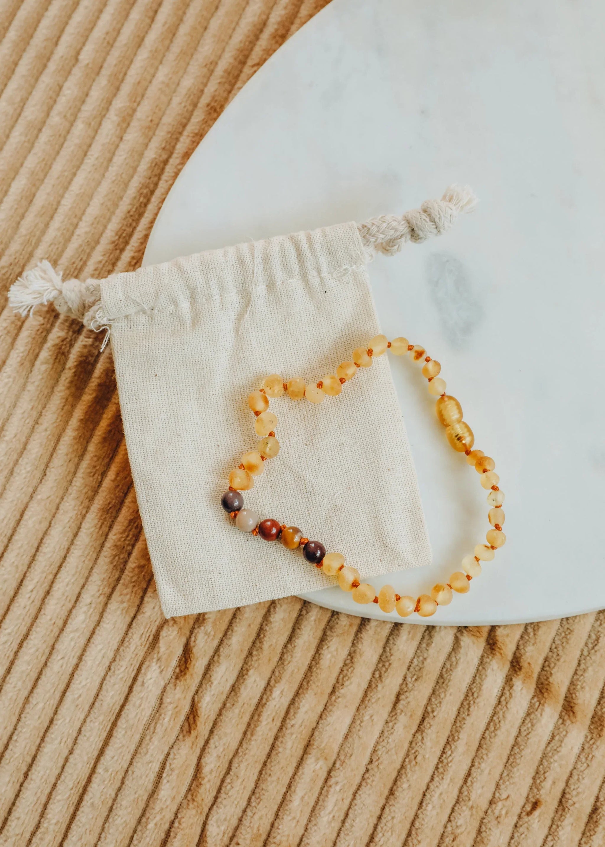 Raw Honey Baltic Amber + Mookaite Jasper || Anklet or Bracelet - CanyonLeaf - Flyclothing LLC