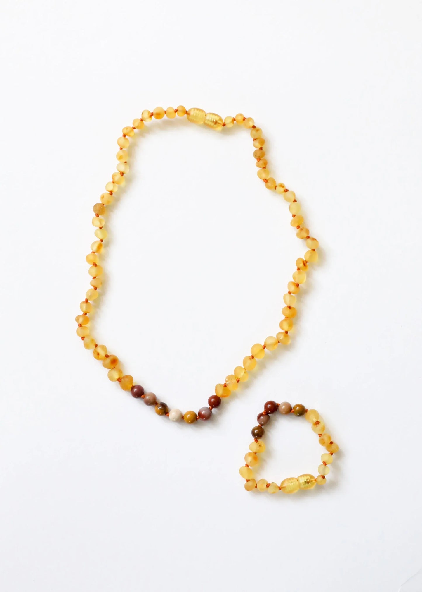 Raw Honey Baltic Amber + Mookaite Jasper || Necklace - CanyonLeaf - Flyclothing LLC